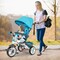 5-in-1 Detachable Baby Stroller Tricycle with Adjustable Sun Protection and Foldable Footrests